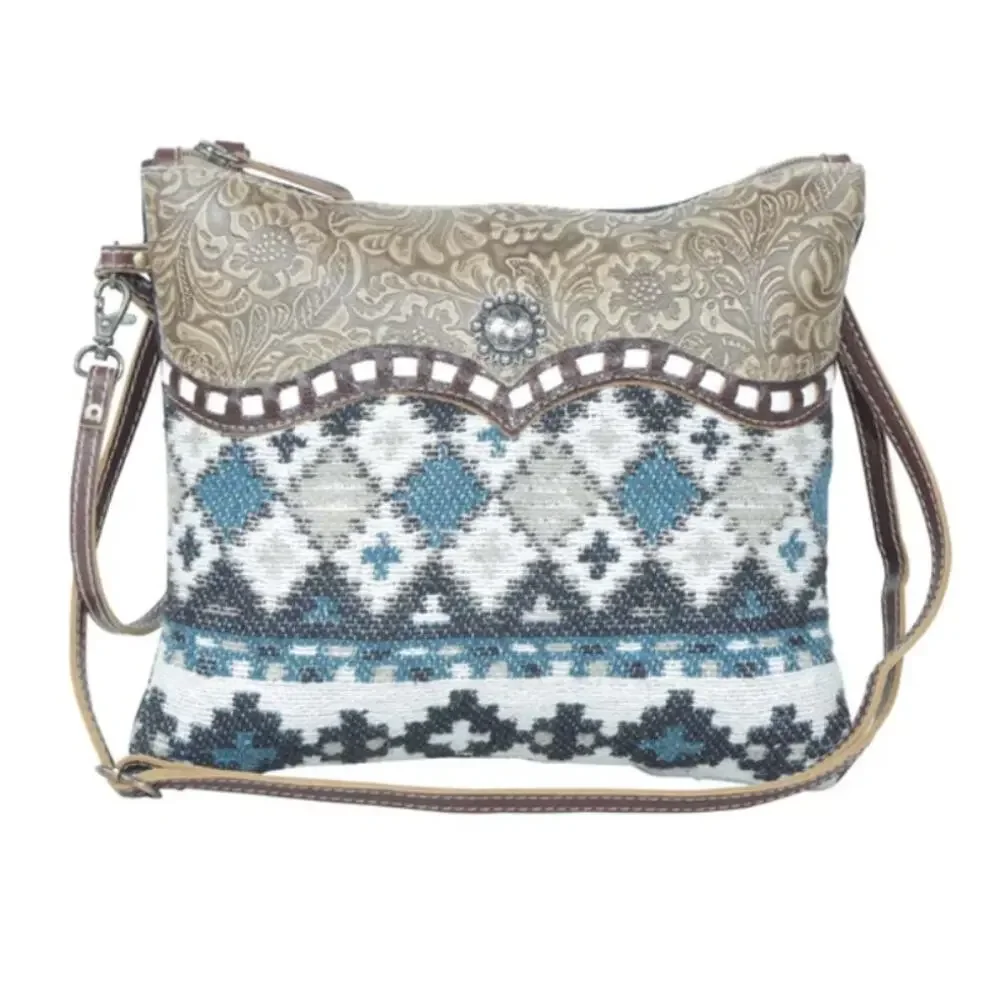 NWT Boutique Tincture Small Embossed Leather Crossbody Bag by Myra
